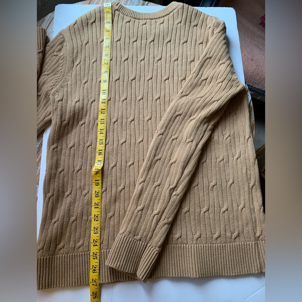 Express "Pecan" 100% Cotton Cable Knit Sweater- Men L/ Unisex XL Boyfriend S/M - Picture 4 of 7